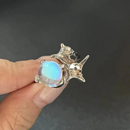 Kpop Dark Geometric Gothic Star Ring