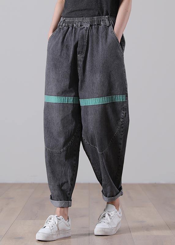 Black Patchwork Jeans Summer Cotton