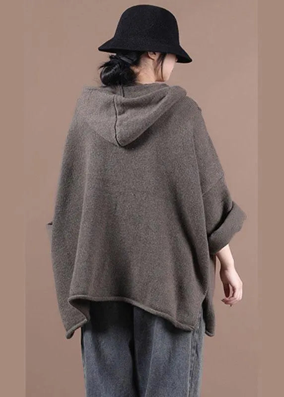 New Chocolate Loose Long Sleeve Fall Sweater Jackets