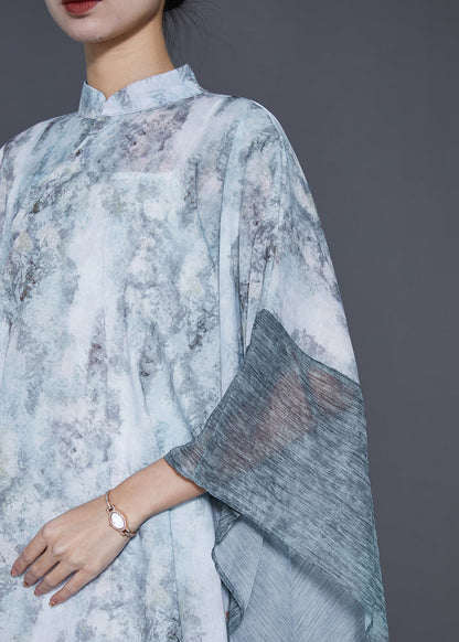 Tie Dye Patchwork Chiffon Maxi Dresses Two Piece Spring