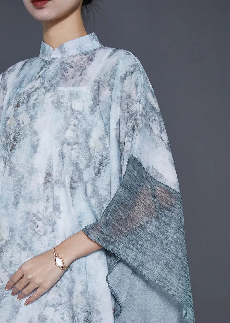 Tie Dye Patchwork Chiffon Maxi Dresses Two Piece Spring