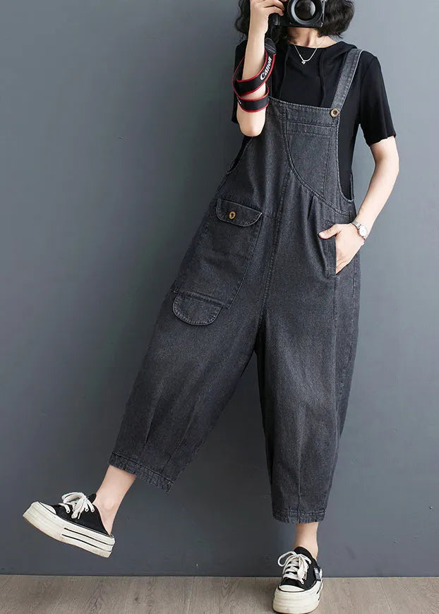 Blue Oversized Denim Jumpsuits Summer