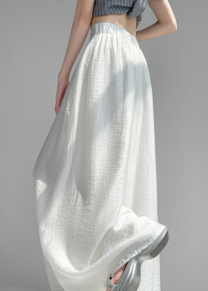 Black Thin Cotton Summer Wide Leg Pant High Waist