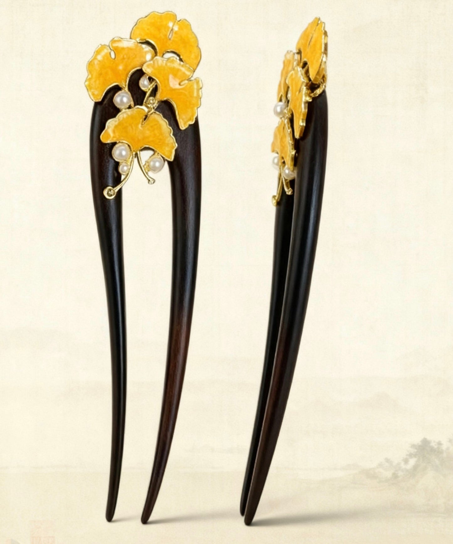 Retro Black Wooden Pearl U-shaped Hairpin