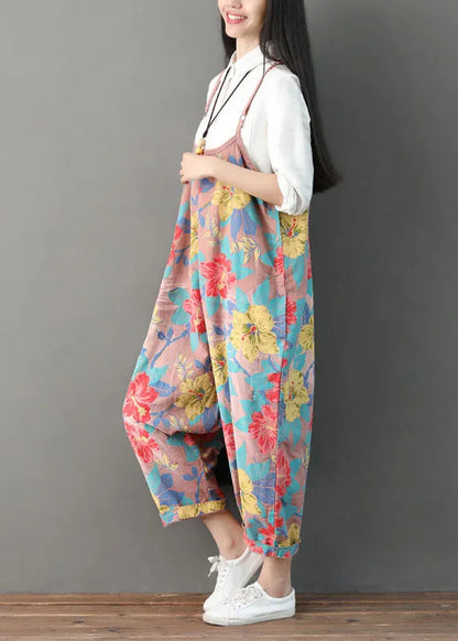 Natural Pink Print Jumpsuit Spring