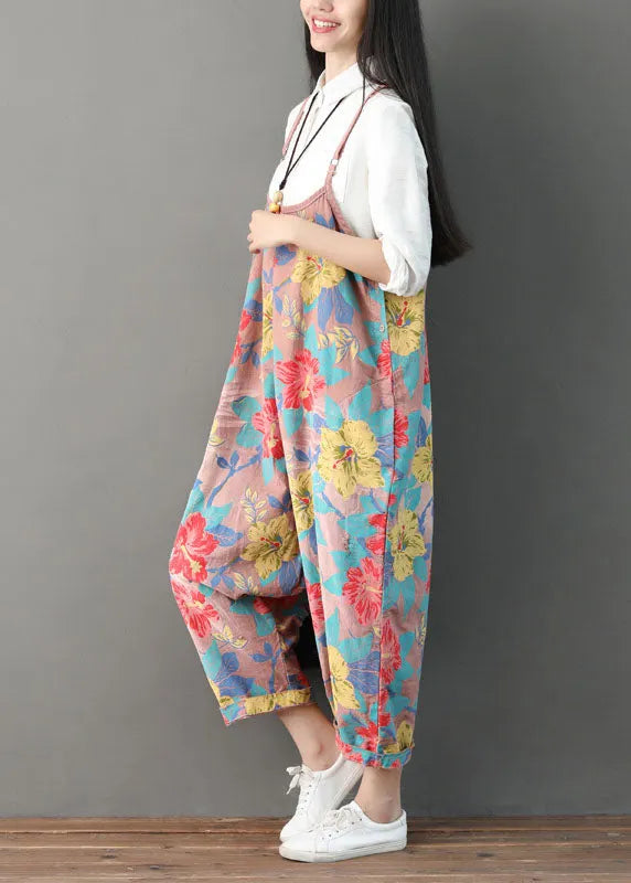 Natural Pink Print Jumpsuit Spring