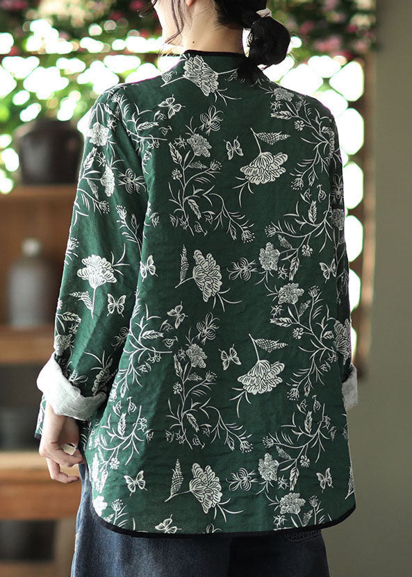 Diy Green V Neck Button Linen Tops Spring