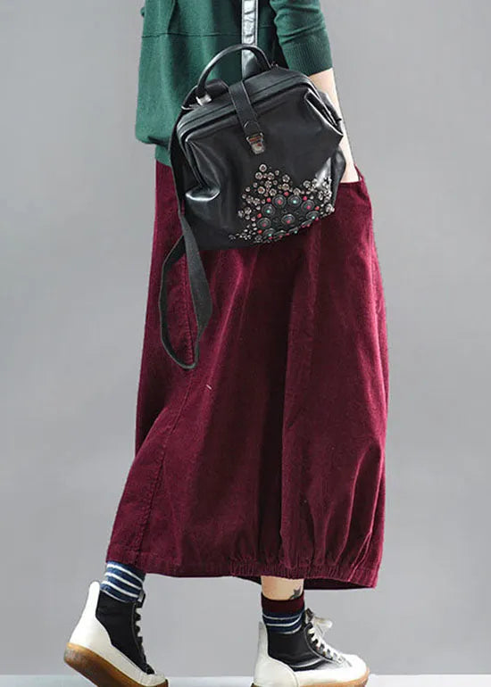 Mulberry Corduroy a Line Skirts Pockets Spring