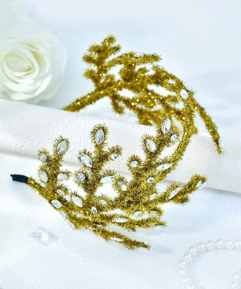 New Turmeric Yellow Weave Crystal Hairpiece