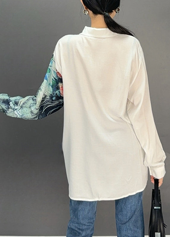 White Peter Pan Collar Chiffon Top Fall
