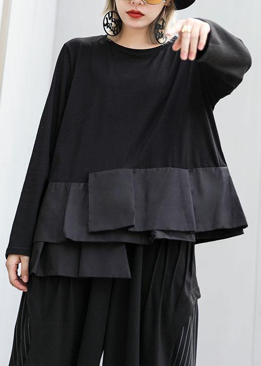 Classy Gray Text Cotton Shirts Patchwork Box Fall Shirts