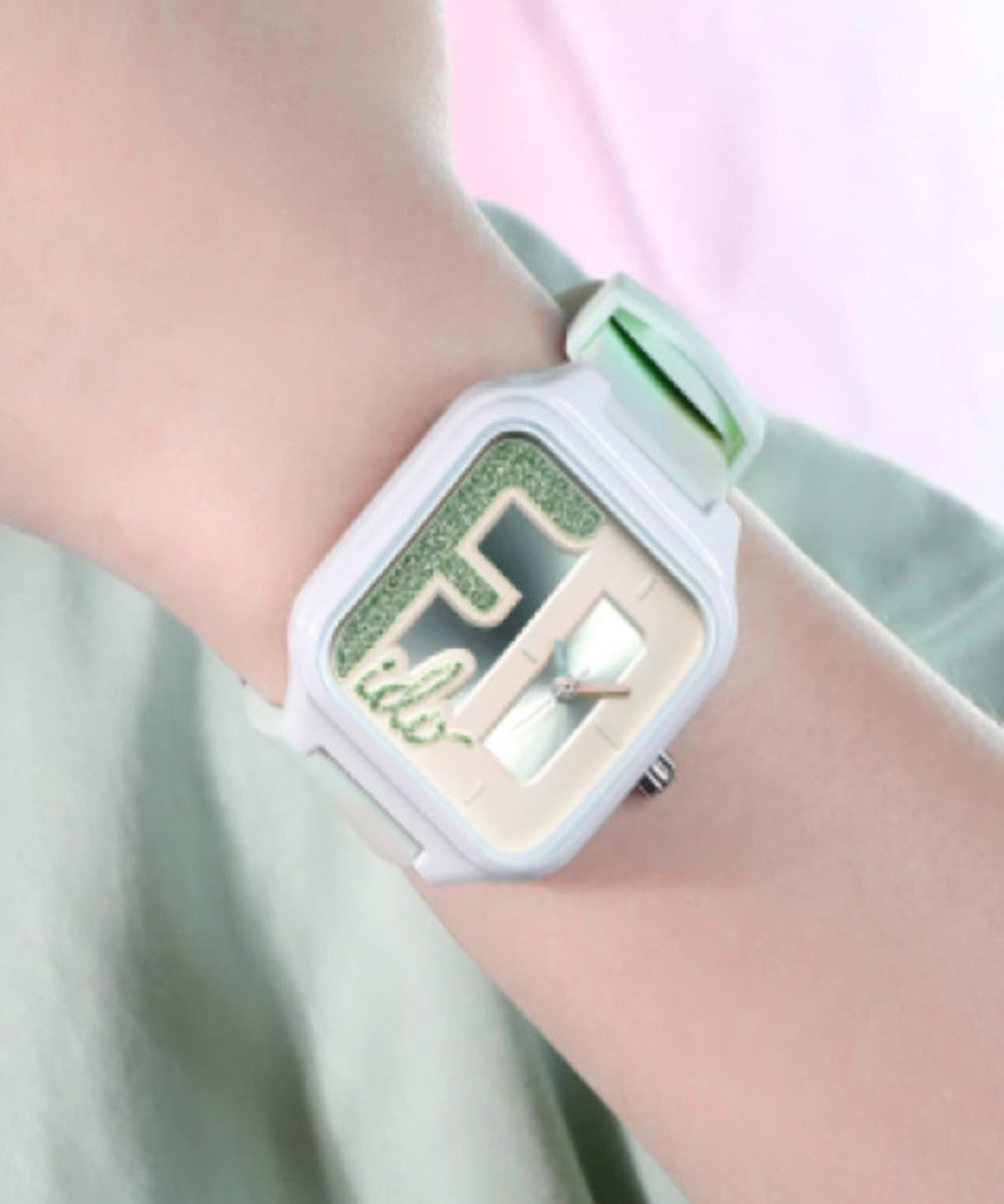 Diy Blue Zircon Silicone Rubber Waterproof Quartz Movement Watches