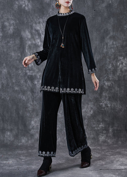 Organic Black Side Open Silm Fit Corduroy Sets 2 Pieces Spring