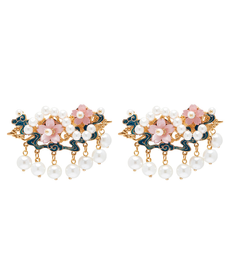 Chinese Style Gold Alloy Pearl Tassel Hairpin