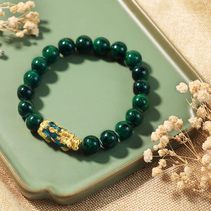 Buddha Stones Fengshui Pixiu Jade Protection Bracelet