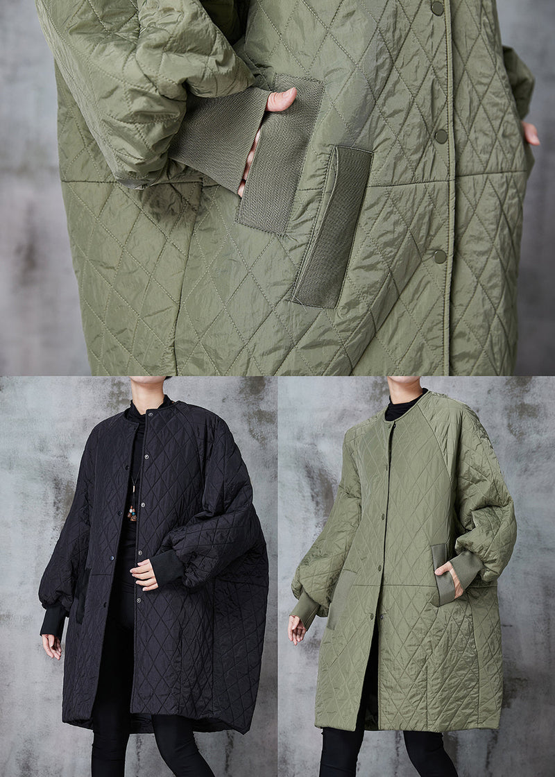 Boutique Black Oversized Patchwork Fine Cotton Filled Jacket in Winter