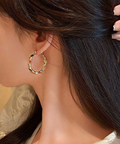 Boutique Gold Sterling Silver Alloy Hoop Earrings