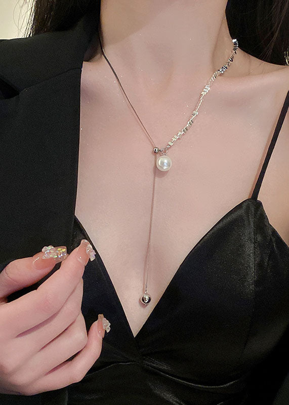 Diy Silk Stainless Steel Pearl Pendant Necklace