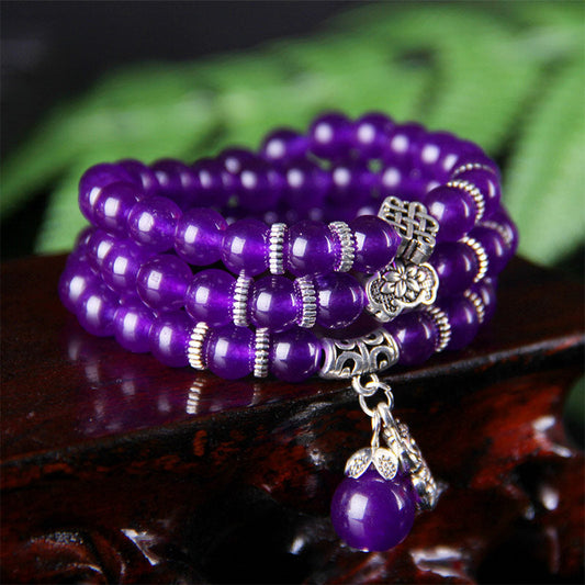 Buddha Stones the Amethyst Pixiu Wealth Bracelet
