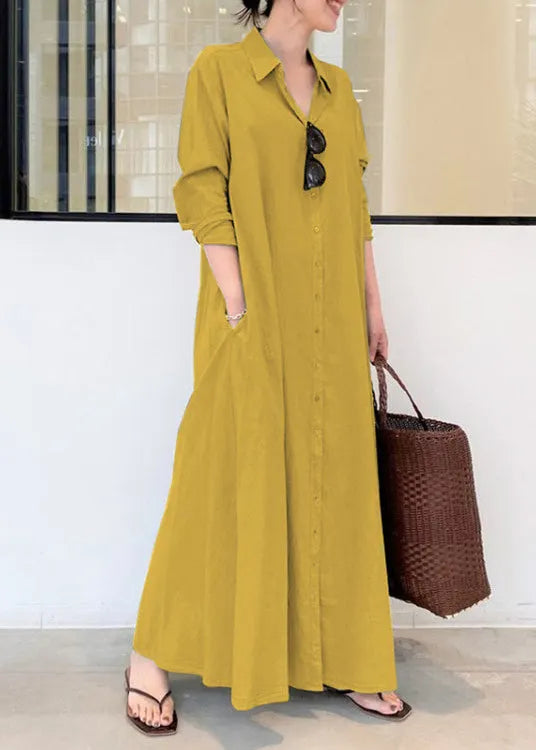 Army Green Oversized Cotton Robe Dresses Spring