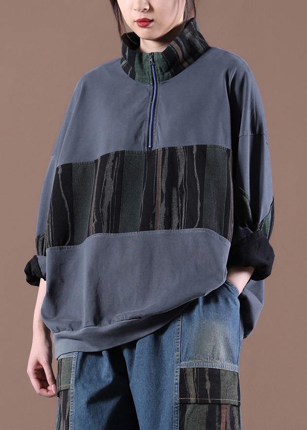 Gray Stand Spring Sewing Tops