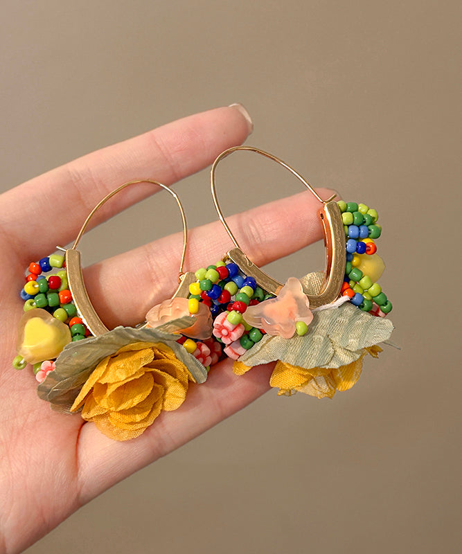 Stylish Rainbow Copper Alloy Hoop Earrings