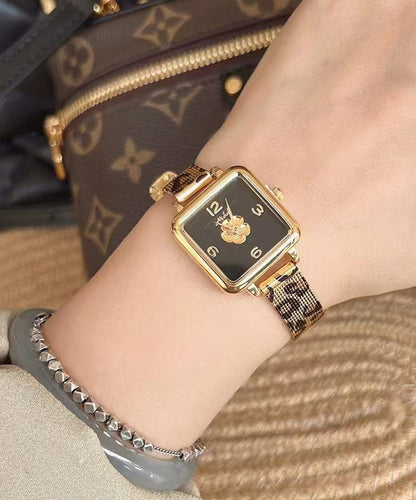 New Leopard Black Stainless Steel Quartz Movement Watches