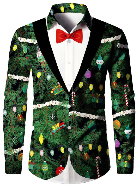 Christmas - Shirt with Tree Pattern