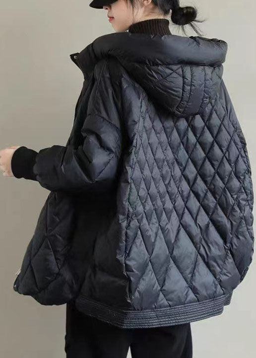 Khaki Zip Up Duck Down Winter Down Coat