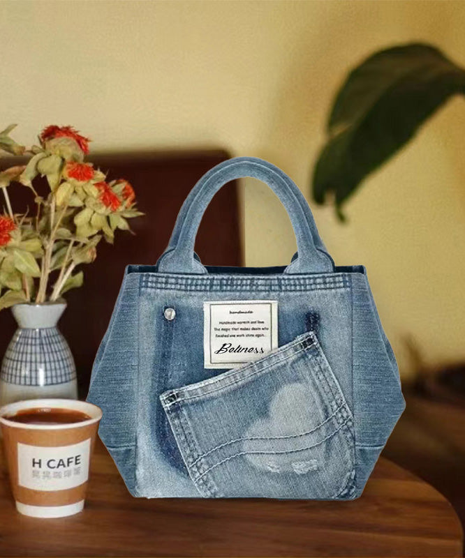 New Blue Large Capacity Versatile Denim Tote Bag