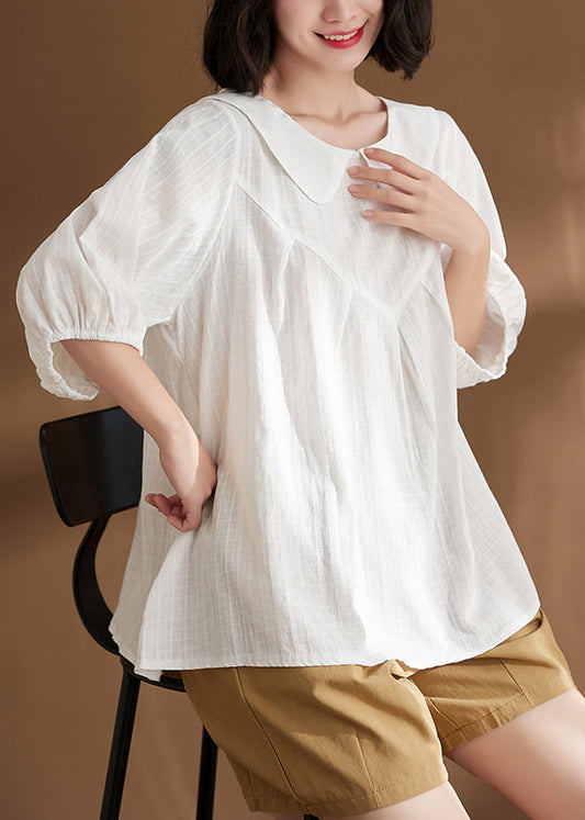 White Patchwork Cozy T Shirts Summer
