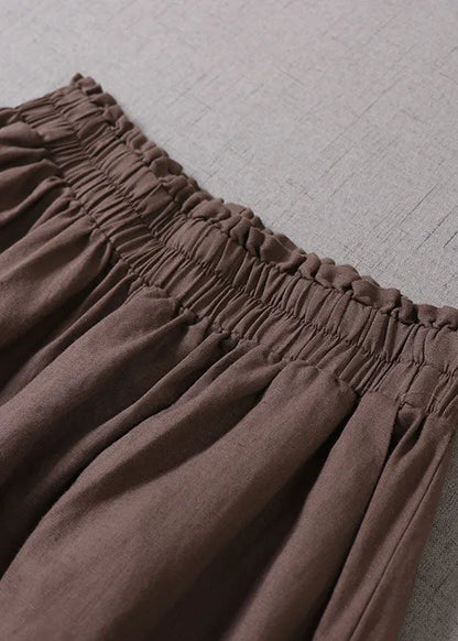 Chocolate Lace Patchwork Lantern Pants Spring