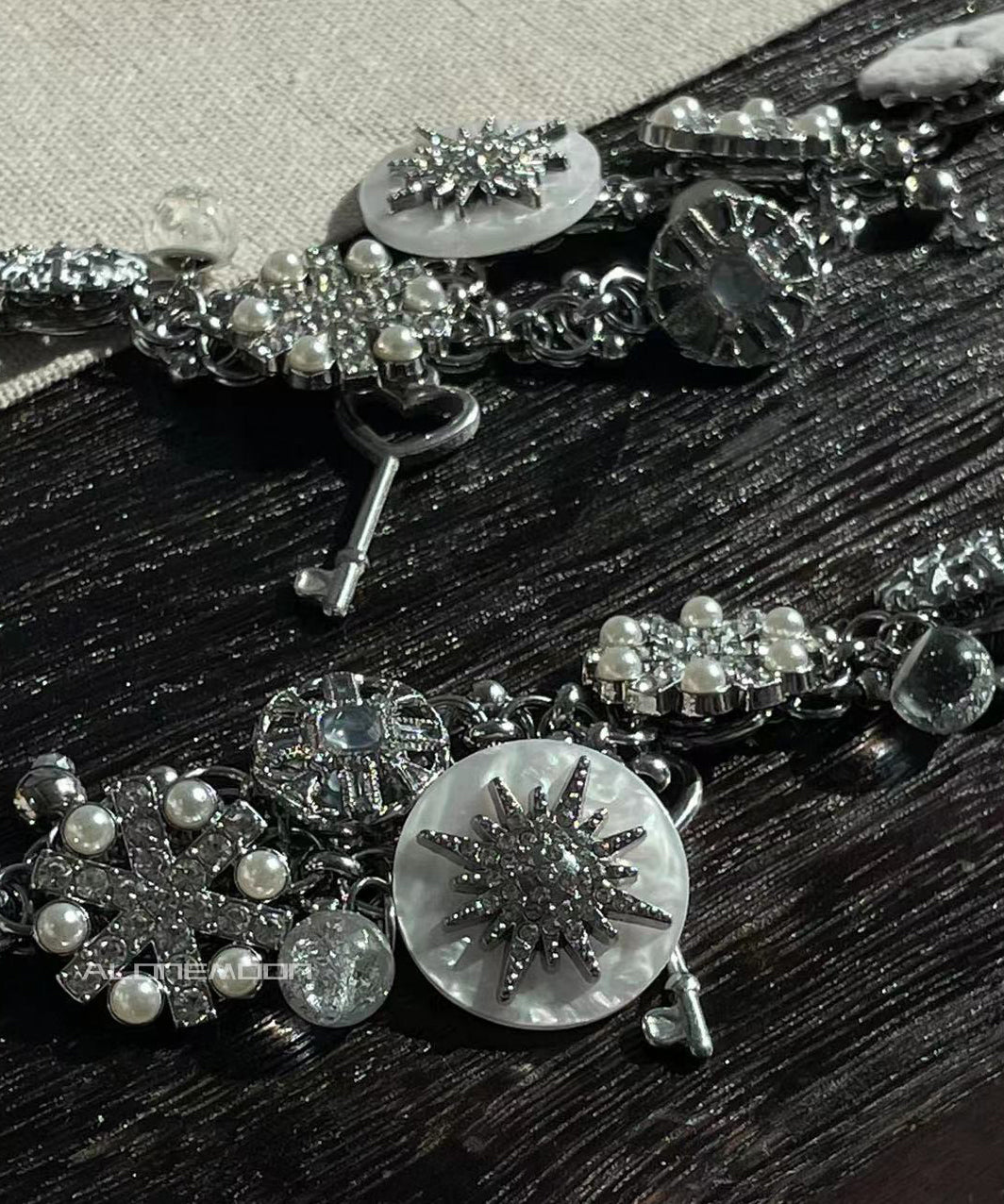 Original Design Zircon Nail Bead Stainless Steel Necklace