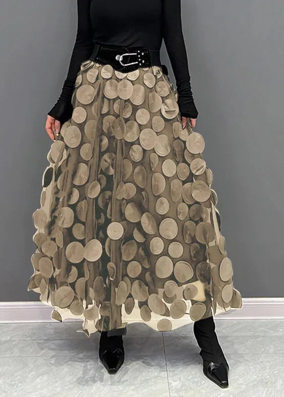 Blue Dot Patchwork Tulle Skirt Fall