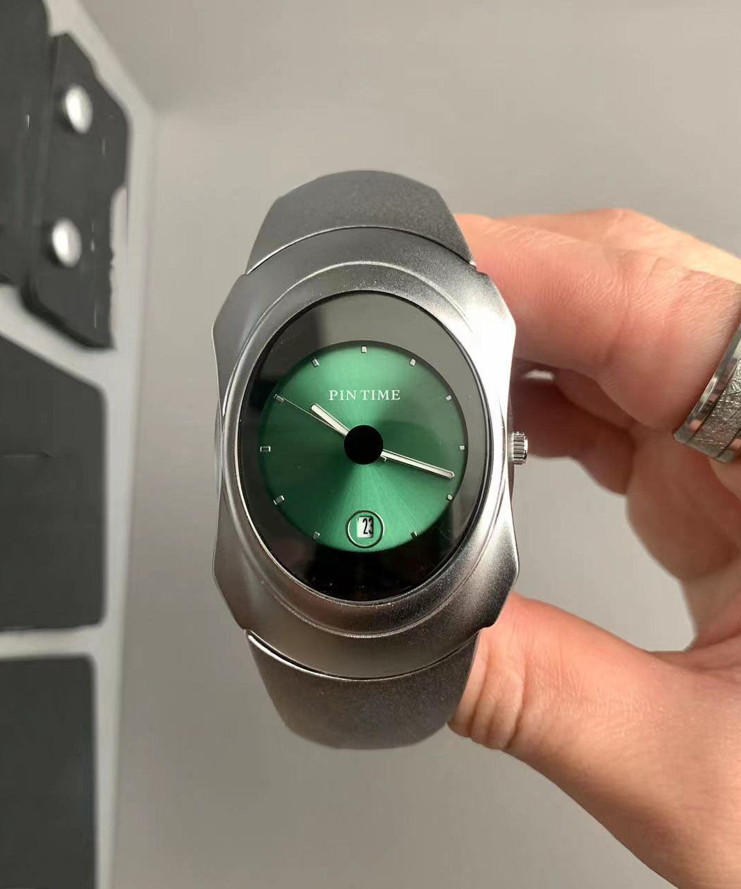 Green Stainless Steel Quartz Movement Square Watches