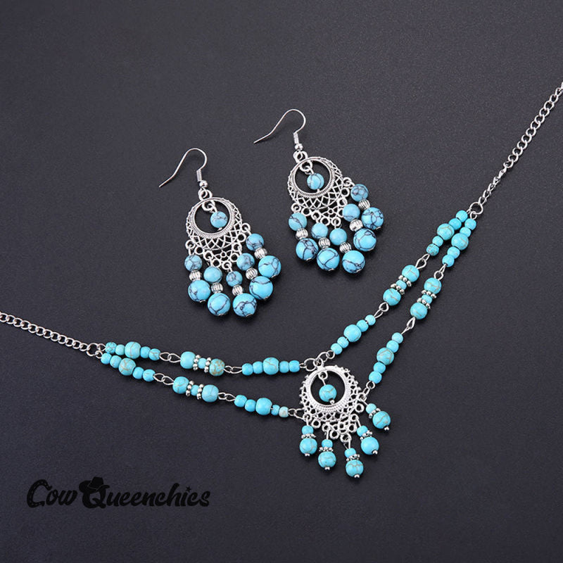 Tassel Necklace Earrings Set