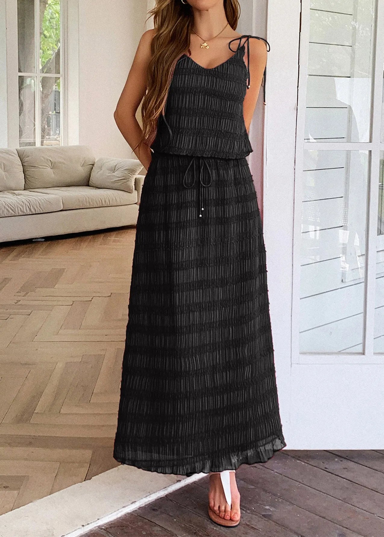 Stylish Apricot Strap Tank and Skirts Two Pieces Set Summer