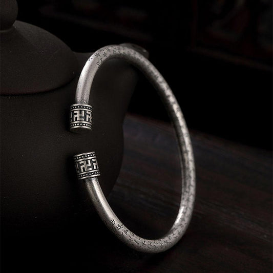 White Copper Adjustable Spiritual Bracelet for Luck & Balance