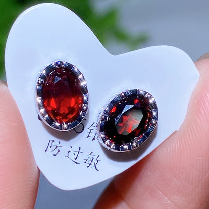 Adjustable Amethyst Crystal Ear Stud Earrings for Healing