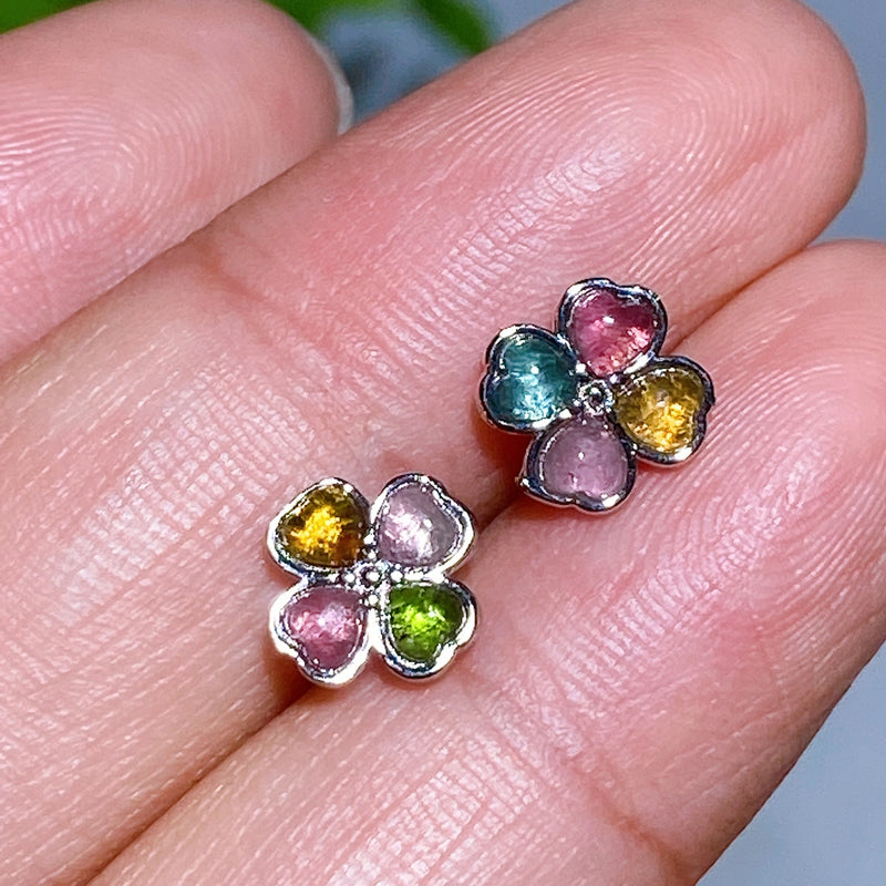 Adjustable Amethyst Crystal Ear Stud Earrings for Healing
