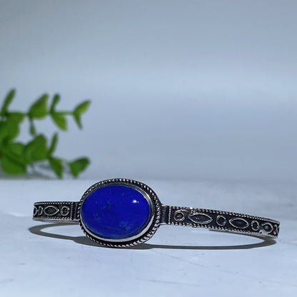 Adjustable Labradorite Crystal Healing Bangle With Dragon Motif