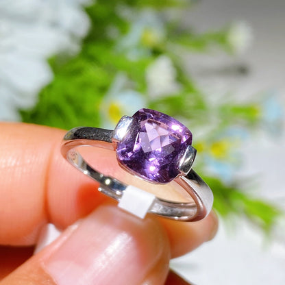 Adjustable S925 Crystal Healing Ring With Multi Gemstones