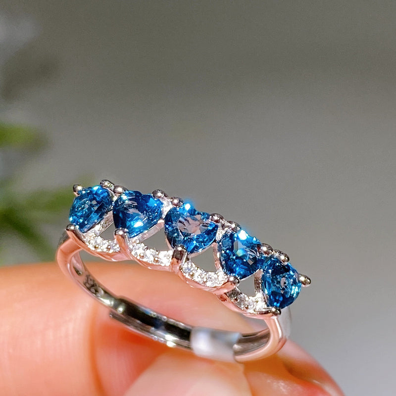 Adjustable S925 Crystal Healing Ring With Multi Gemstones