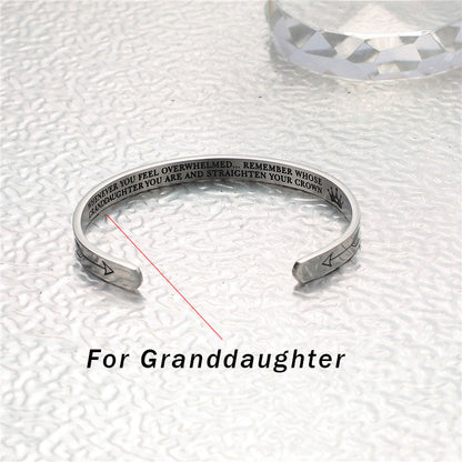 Adjustable Stainless Steel Bracelet With Personalized Engraving