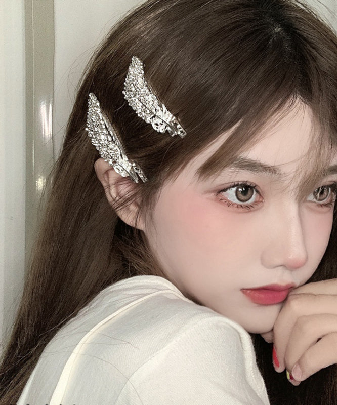 Silk Alloy Zircon Feather Hairpin