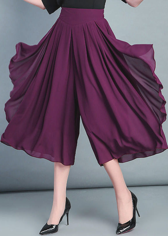 Camel High Waist Chiffon Wide Leg Pants Skirt Summer