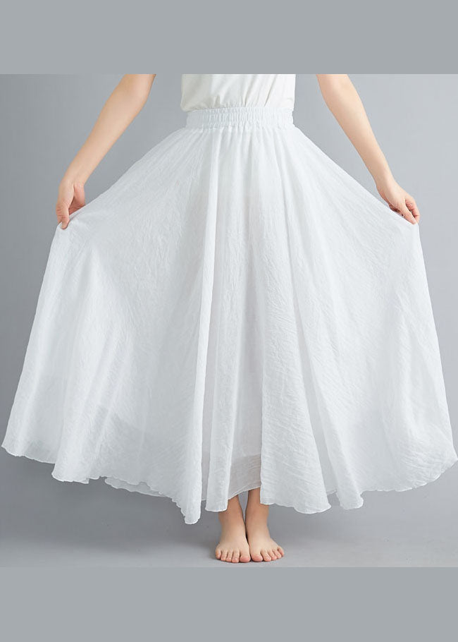 White High Waist Layered Design Cotton Skirt Summer