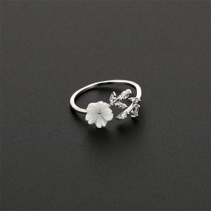 Copper Luck Ring With Plum Blossom Leaf Pattern