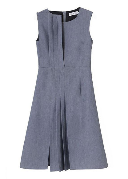 Grey Patchwork Cotton Asymmetrical Design Dresses