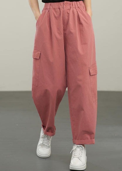 Diy Rubber Red Pockets Pockets Summer Pants Trousers